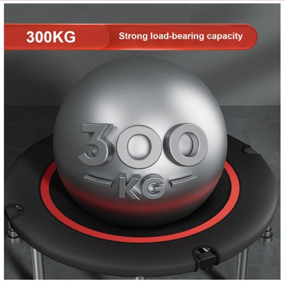 Silent Foldable Trampoline 40/48 Inch Adults Kid With Armrest Adjustable Handle Home Gym Jumping Fitness
