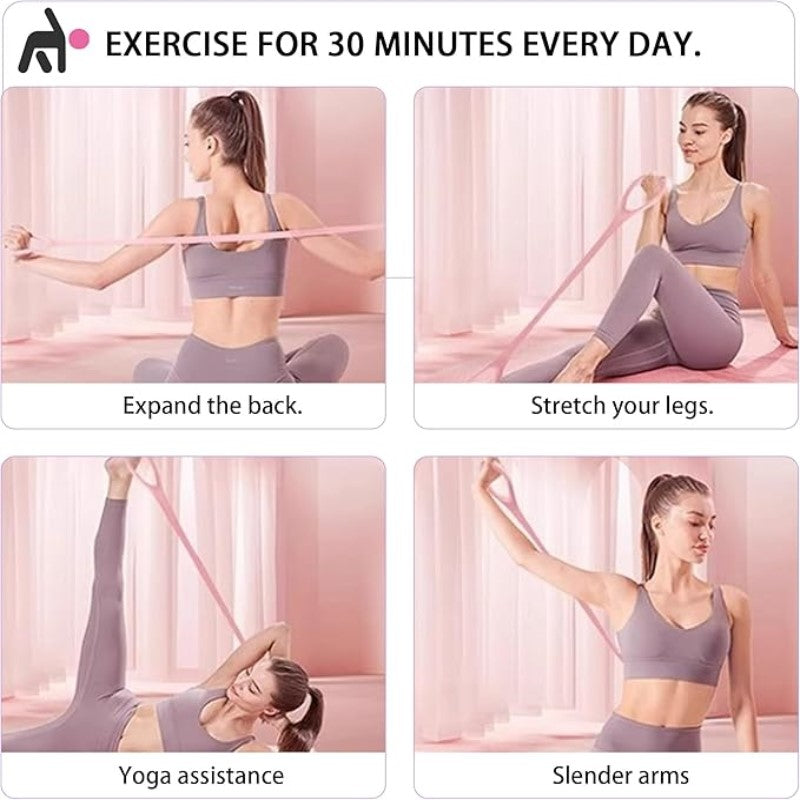 8-Figure Tension Band /Puller Female Elastic Belt/Open Shoulder Back Stretch Belt/Resistance Band with Handles/Chest Arm Shoulder Stretch Bands