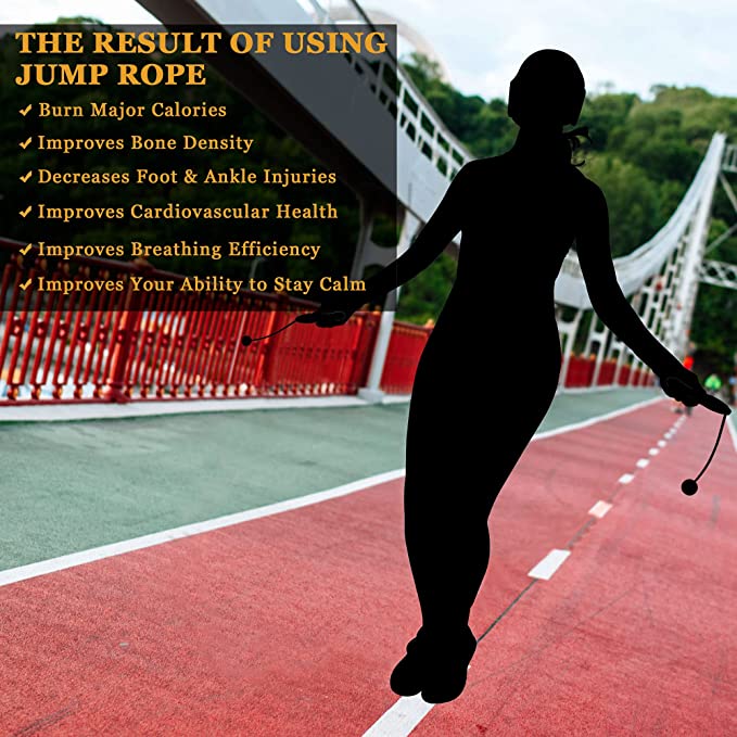 Jump Rope Multifunctional Exercise Skipping Rope with Calorie Counter, Adjustable Length, Cordless Jumping Rope