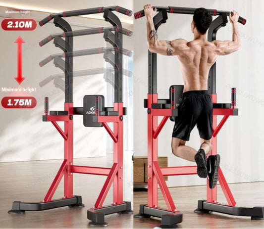 Power Tower Pull Up/Chin Up Bar Adjustable Height Multi-Functional Strength Training Fitness Workout Station