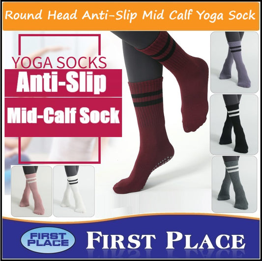 Round Head Anti Slip Mid-Calf Yoga Socks
