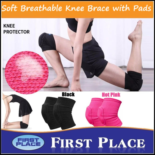 Soft Breathable Knee Brace with Pads/Knee Protective for Volleyball Football Dance Yoga Tennis Running Cycling Workout Climbing