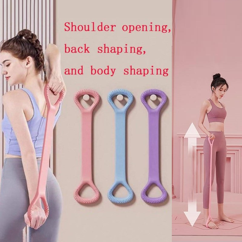 8-Figure Tension Band /Puller Female Elastic Belt/Open Shoulder Back Stretch Belt/Resistance Band with Handles/Chest Arm Shoulder Stretch Bands
