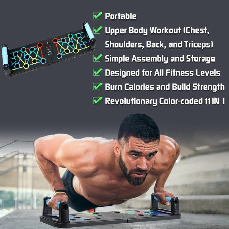 Multifunction Foldable Push Up Board with elastic Band