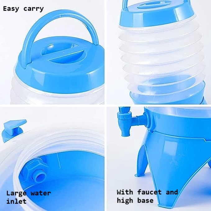 Drink Dispenser,  Beverage Dispenser with Spigot for Outdoor Party, Portable, Collapsible, Clear-Drink Jar Containers