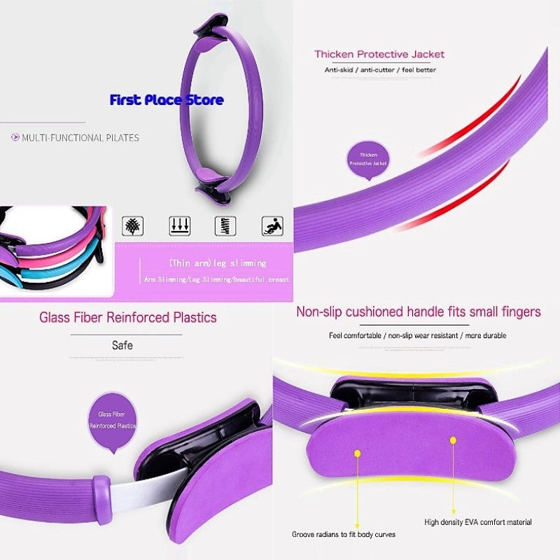 Pilates Ring, Yoga Circle, Body Toning and Resistance Exercise Fitness Ring, Workouts Exercise Fitness Training for Indoor