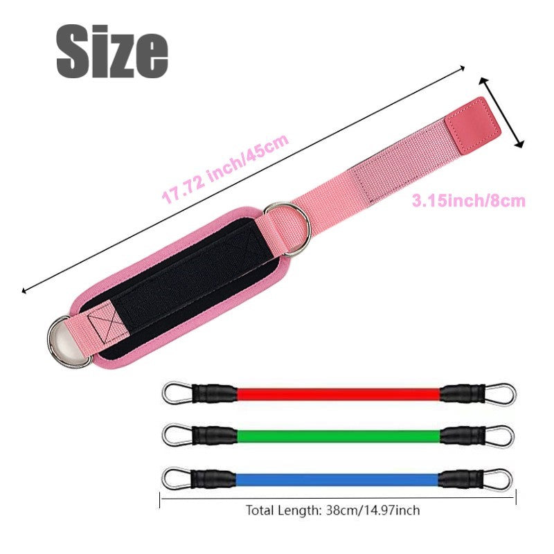 2pcs Adjustable Ankle Strap with Double D-Rings and 3 Resistance Bands Set/Ankle Straps  for Kickbacks, Glute Workouts, Leg Extensions, Curls, and Hip Abductor