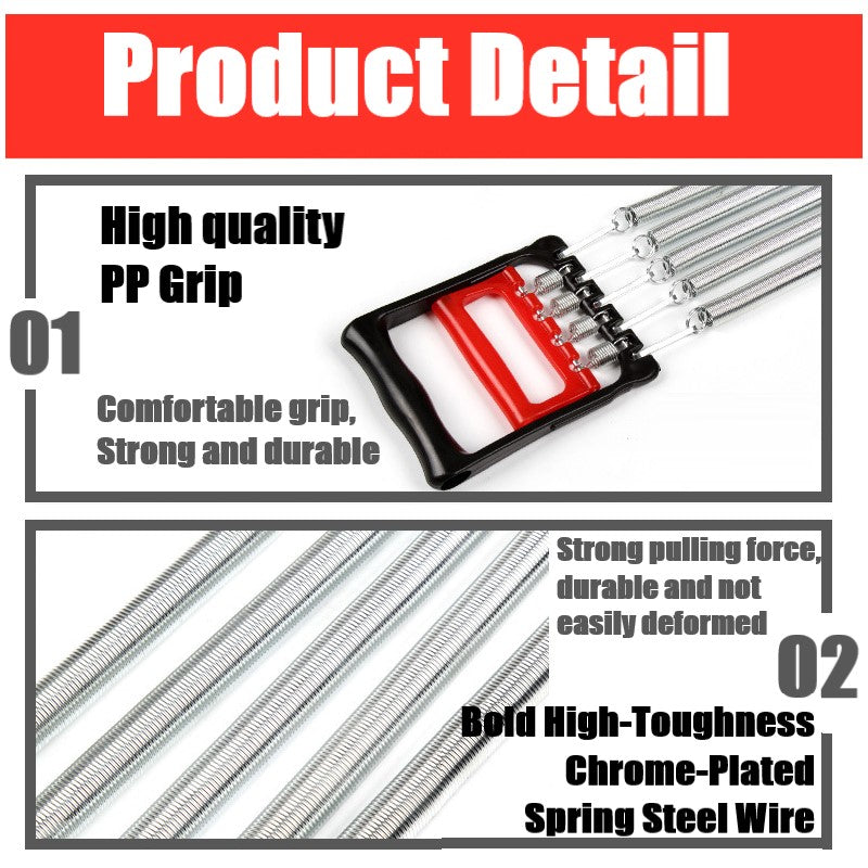 Chest Expander Exercise Resistance Bands Adjustable Hand Gripper Arm Pull Bar Arm Muscle Exerciser with 5 Springs Strength Trainer for Home Gym Muscle Training Exerciser