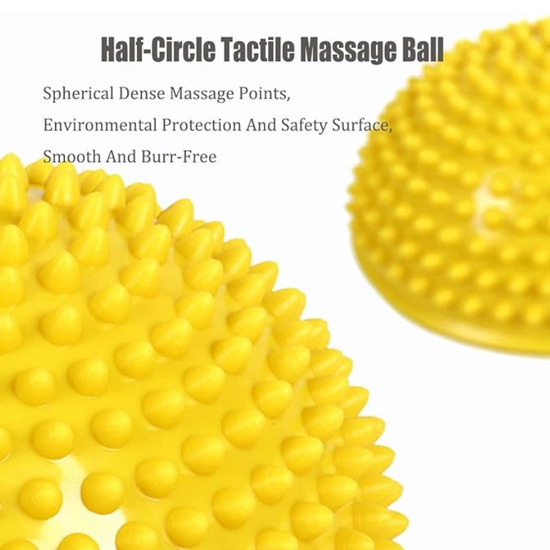 1pc Yoga Half Ball Trigger Point Hand Foot Massage Ball Physiotherapy Exercise Stepping Stones PVC Balance Pods Muscles Relax(First Place)