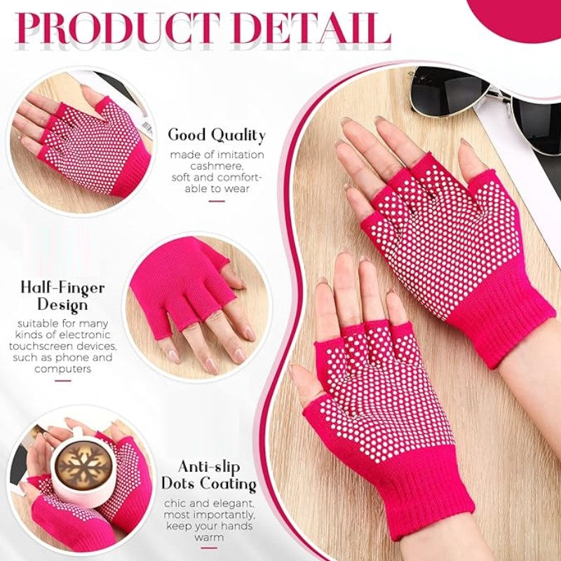 Non Slip Yoga gloves for Women, Toeless Anti-skid Pilates, Barre, Ballet, Bikram Workout gloves