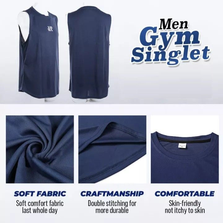 Quick Dry Men Singlet Sleeveless Gym Tank Top/ shirt