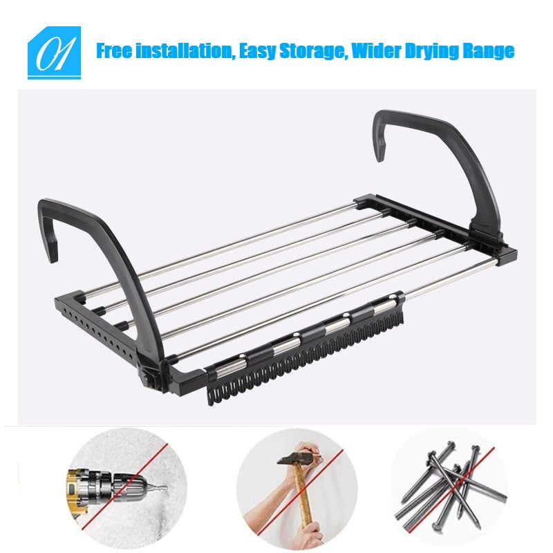 Foldable Stainless Steel Clothes Dryer Stand Cloth Drying Rack for Home, Balcony, and Window (59cm/40cm)