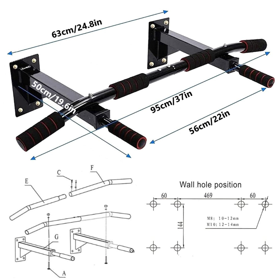 Wall mounted Pull up Bar/Door Gym/Iron Gym