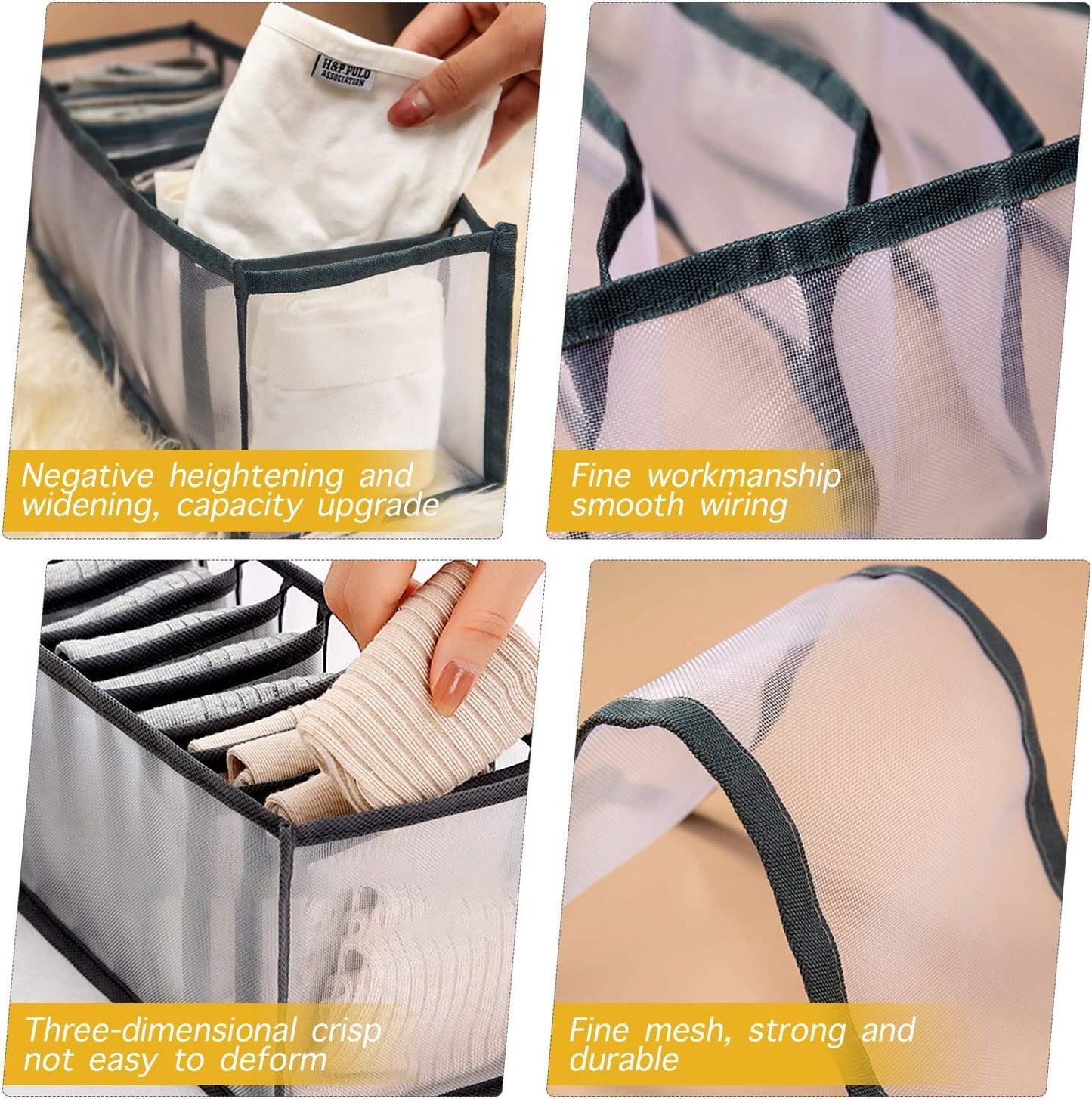 Collapsible Storage Boxes Bra Underwear Closet Organizer Foldable Container Case