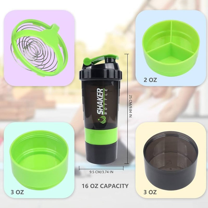 500ml Spider Protein Shaker Bottle/ Water Bottle / Gym Shaker Bottle with Powder Storage & Pill Tray
