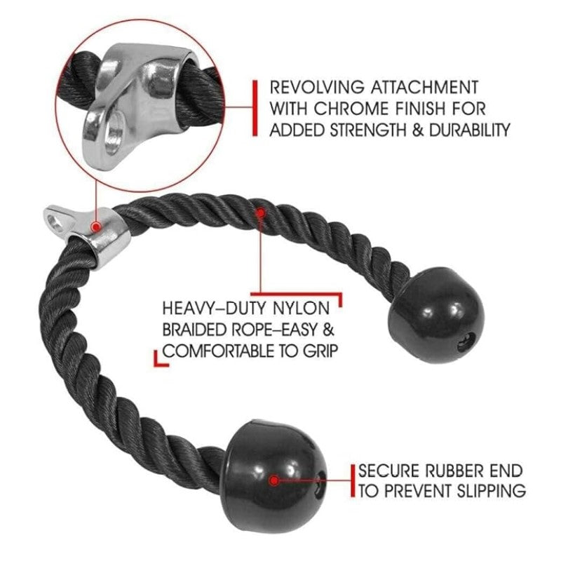 Triceps Rope Heavy Duty Long Handle Nylon Rope