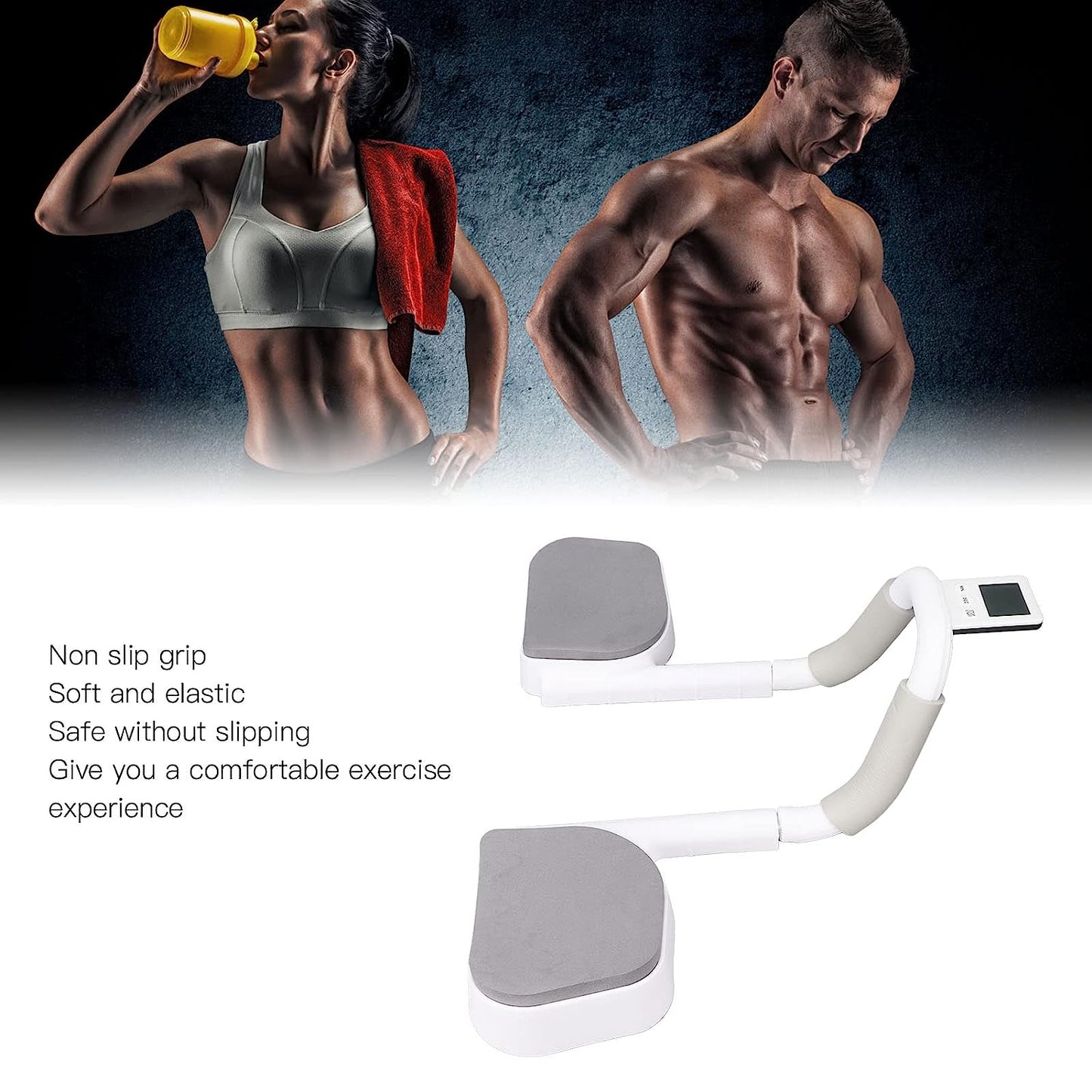 Plank Support Equipment, Multifunctional Plank core Trainer with Timer, Push-up Flat Trainer, width adjustable