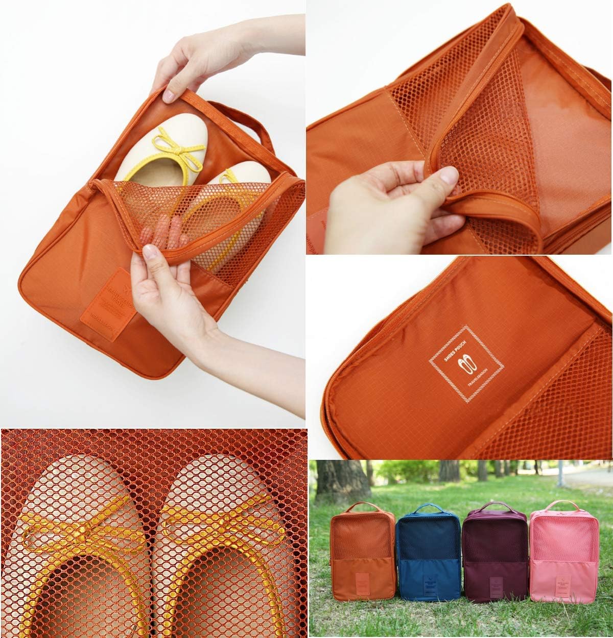 Portable Travel Shoe Bag Organizer, Triple Layer Shoe Case