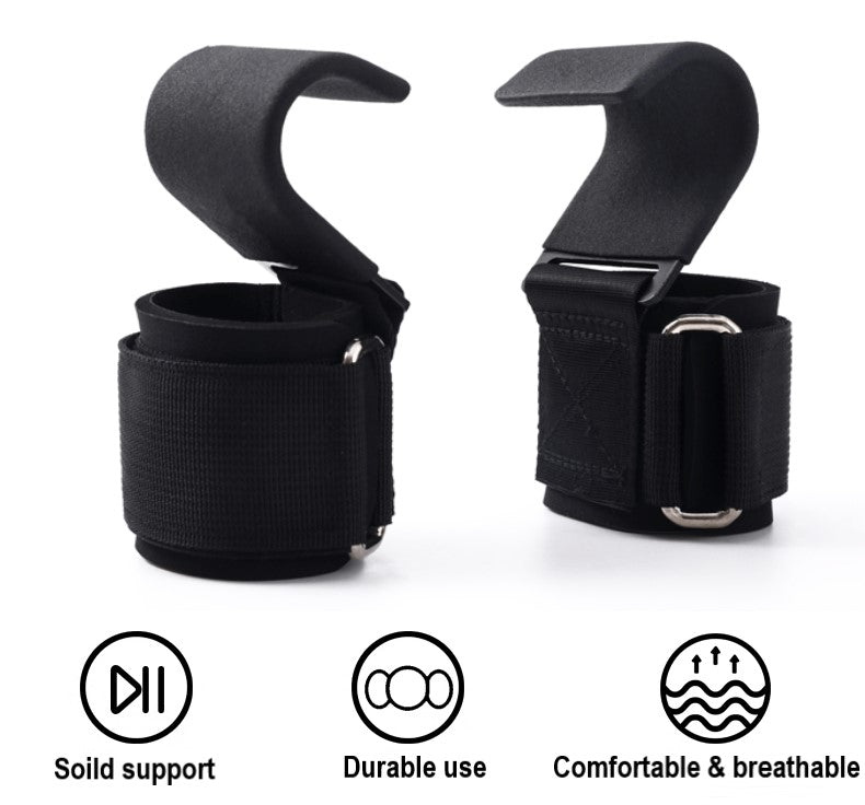 2pcs Weight Lifting Hook Grips with Wrist Straps, Hand Bar, Fitness Wrist Strap, Weight Strap, Power Lifting Gloves/Kettlebell wrist guards