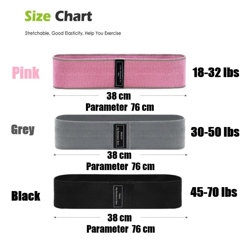 76cm circumference Fabric Elastic Hip resistance band