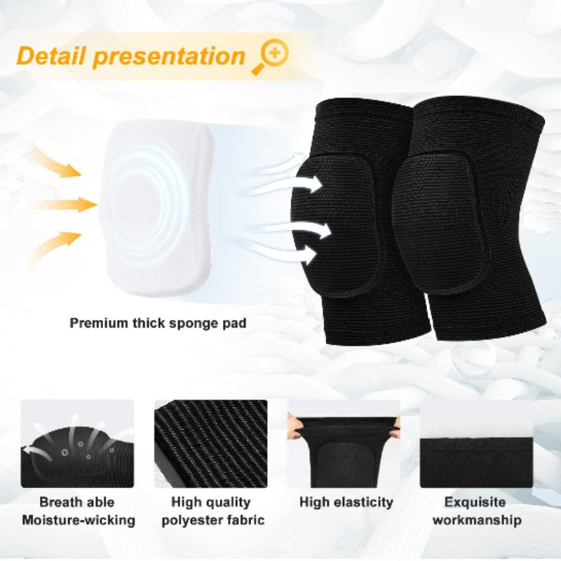 Soft Breathable Knee Brace with Pads/Knee Protective for Volleyball Football Dance Yoga Tennis Running Cycling Workout Climbing