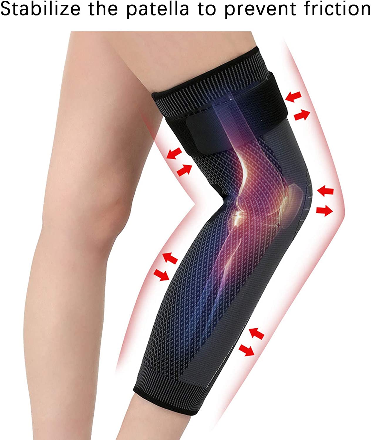 1 pc Full Leg Sleeves Long Compression Leg Sleeve Knee Sleeves with Belt
