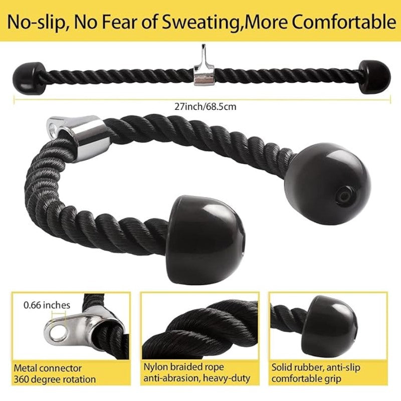Triceps Rope Heavy Duty Long Handle Nylon Rope