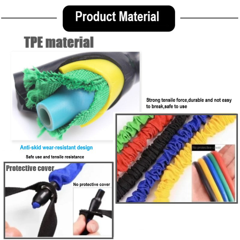 Resistance Band with Handles Yoga Pull Rope Elastic Fitness Exercise Tube Band