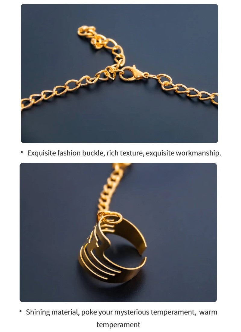 1pair Belly Dance Gold Coins Bracelets  Hand Decoration Wrist Bangle Ring Hand Decoration Wrist Bangle Ring with a Stylus(Gold)