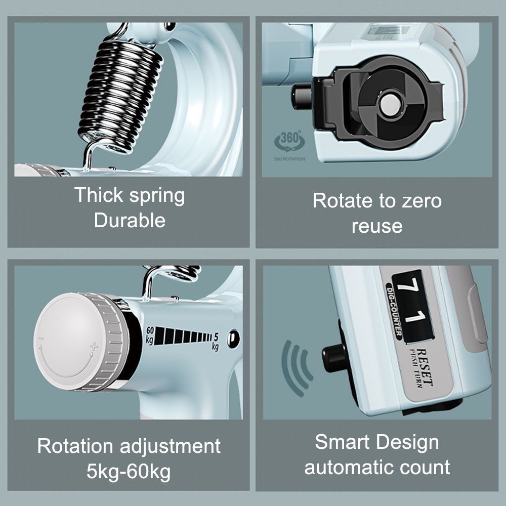5-60kg Adjustable Hand Grip Strengthener with Counter