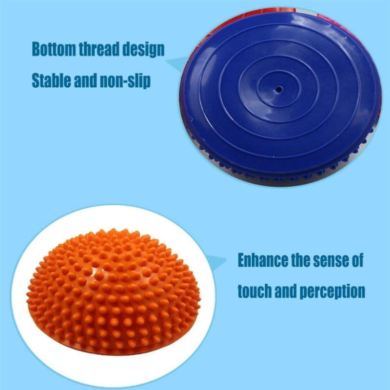1pc Yoga Half Ball Trigger Point Hand Foot Massage Ball Physiotherapy Exercise Stepping Stones PVC Balance Pods Muscles Relax(First Place)