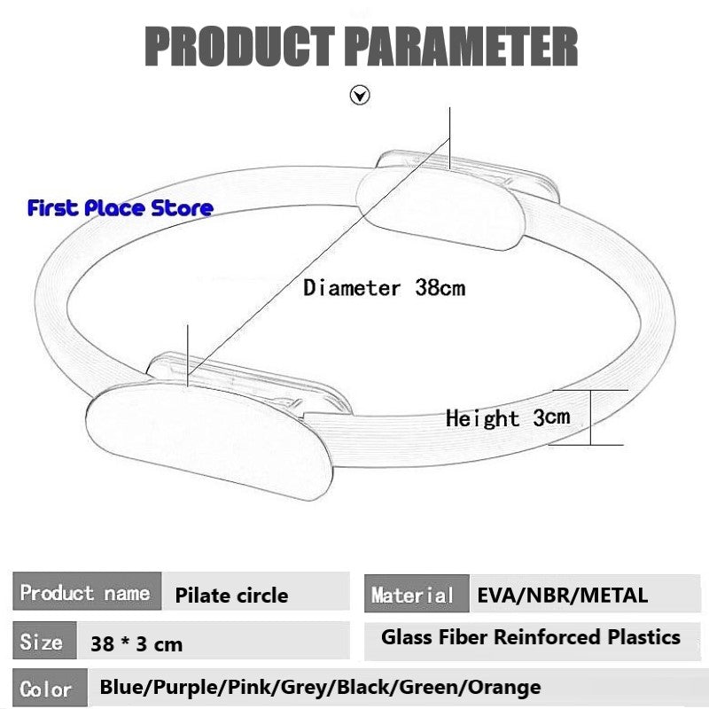 Pilates Ring, Yoga Circle, Body Toning and Resistance Exercise Fitness Ring, Workouts Exercise Fitness Training for Indoor