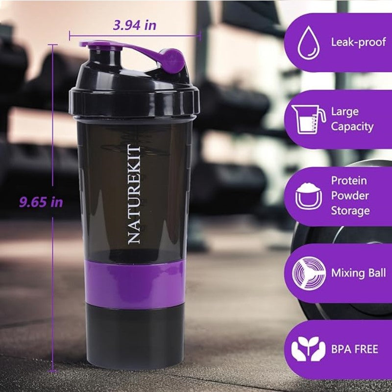 500ml Spider Protein Shaker Bottle/ Water Bottle / Gym Shaker Bottle with Powder Storage & Pill Tray