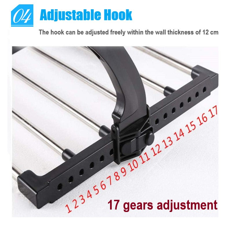 Foldable Stainless Steel Clothes Dryer Stand Cloth Drying Rack for Home, Balcony, and Window (59cm/40cm)