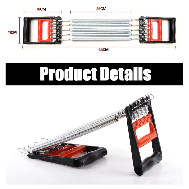 Chest Expander Exercise Resistance Bands Adjustable Hand Gripper Arm Pull Bar Arm Muscle Exerciser with 5 Springs Strength Trainer for Home Gym Muscle Training Exerciser