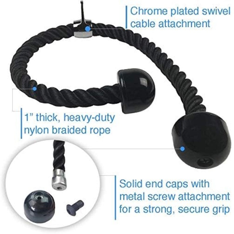 Triceps Rope Heavy Duty Long Handle Nylon Rope