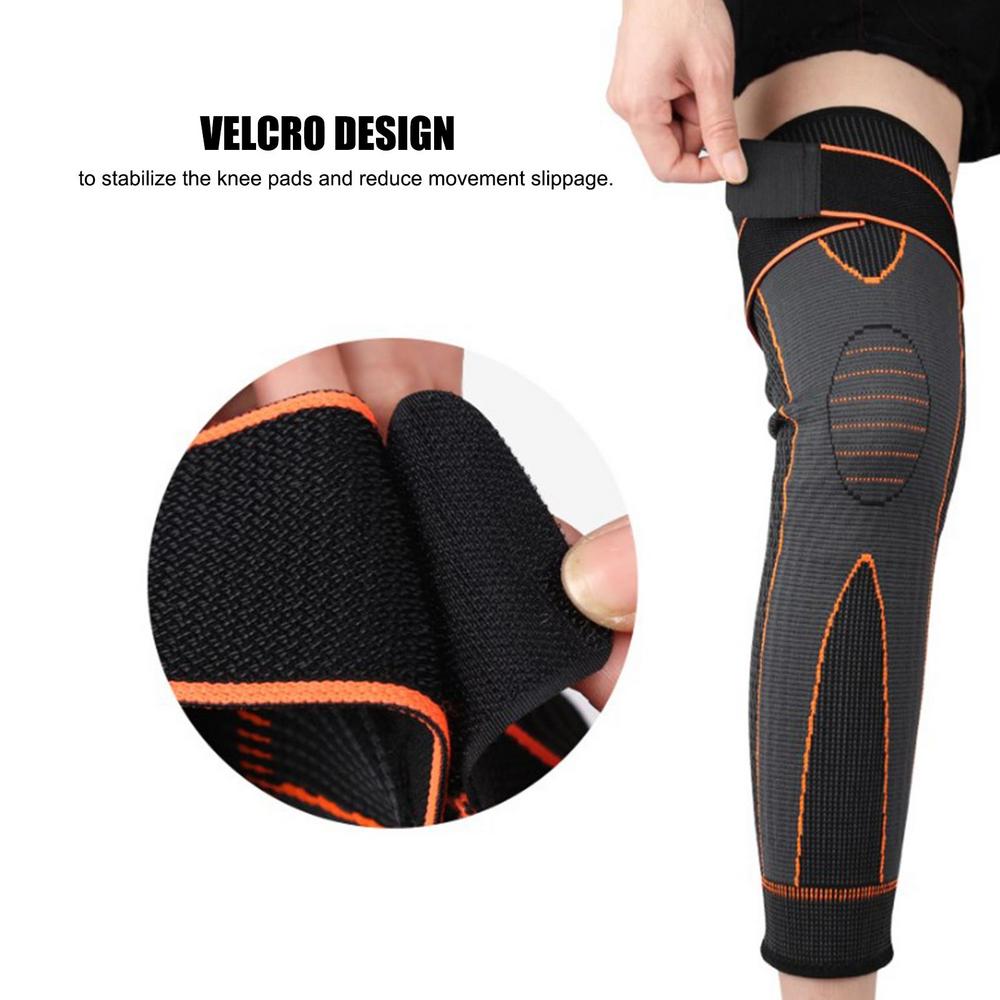 1 pc Full Leg Sleeves Long Compression Leg Sleeve Knee Sleeves with Belt