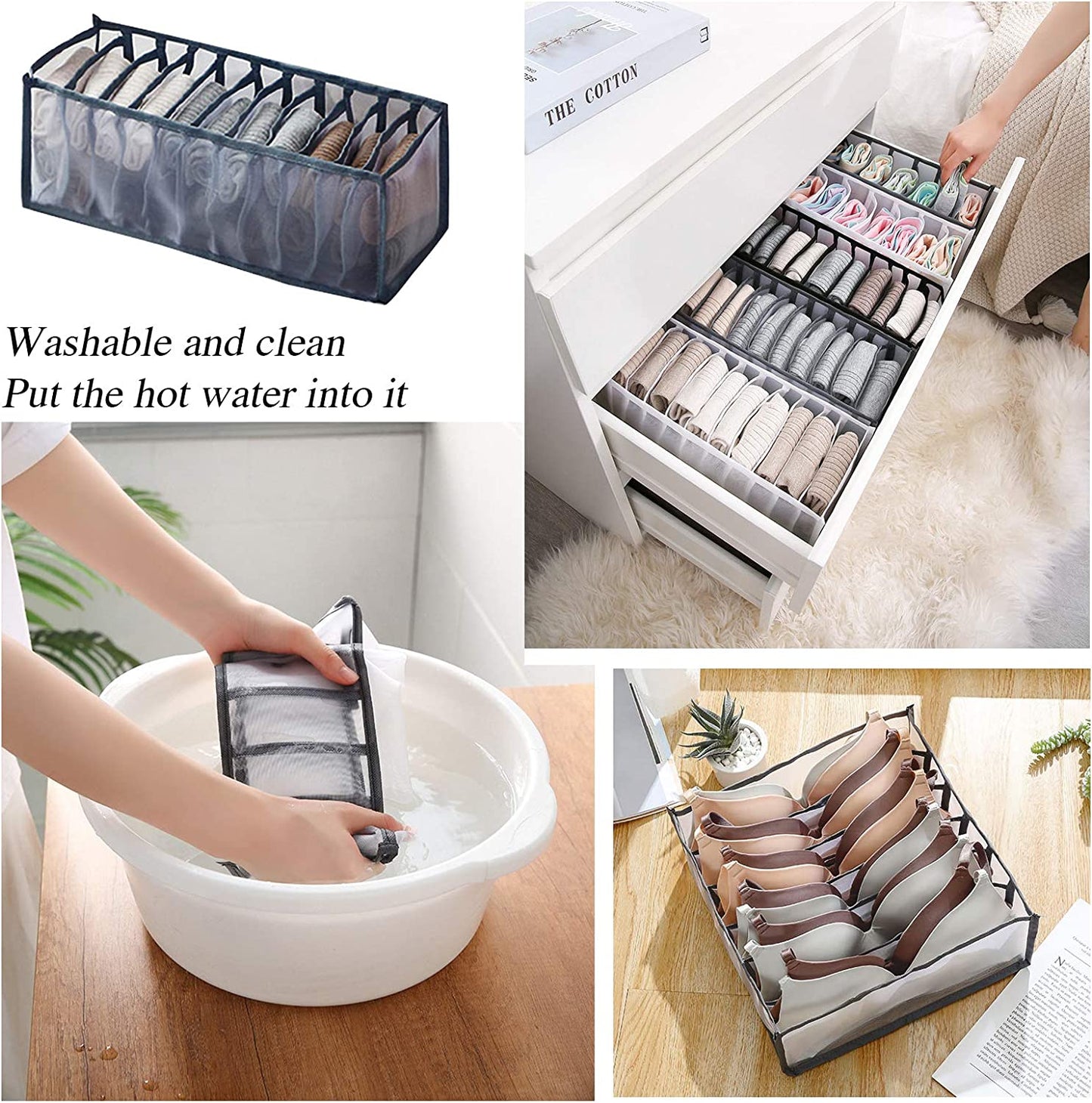 Collapsible Storage Boxes Bra Underwear Closet Organizer Foldable Container Case