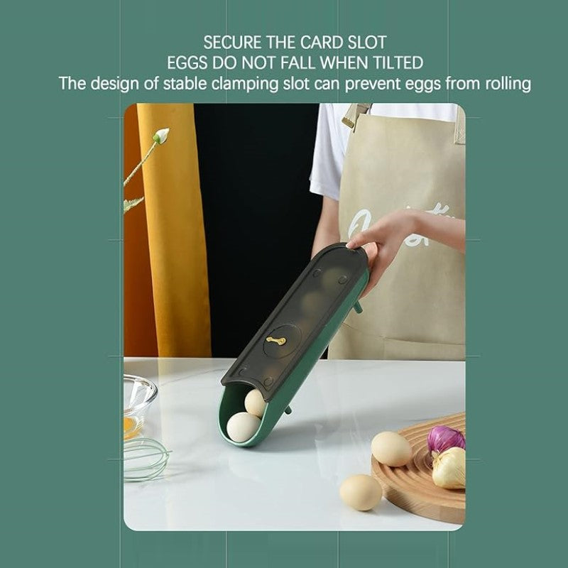 Egg Trays for Refrigerator/Stackable Egg Container with Lid/Sliding Egg Storage Box With Date Record Function