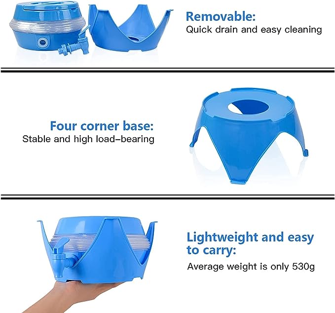 Drink Dispenser,  Beverage Dispenser with Spigot for Outdoor Party, Portable, Collapsible, Clear-Drink Jar Containers