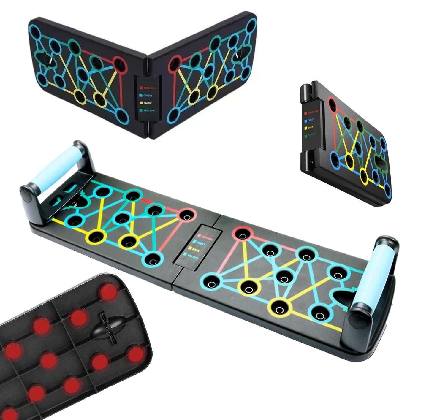 Multifunction Foldable Push Up Board with elastic Band