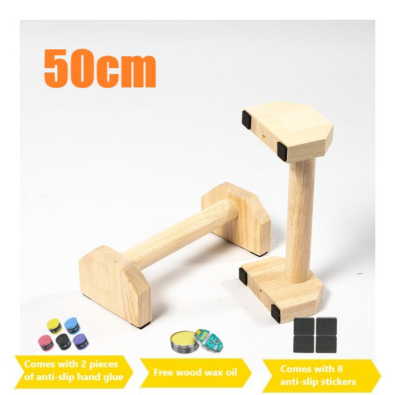 Wood Parallettes (Set of 2) Handstand Pushups, Stands Bars, Non-Slip Yoga & Gymnastic Training Tool Russian Style Stretch Push-Ups Double Rod