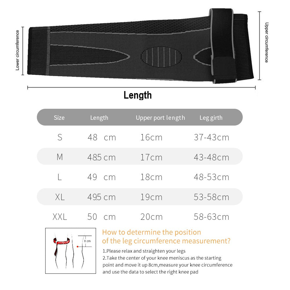 1 pc Full Leg Sleeves Long Compression Leg Sleeve Knee Sleeves with Belt