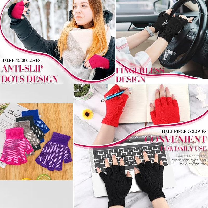 Non Slip Yoga gloves for Women, Toeless Anti-skid Pilates, Barre, Ballet, Bikram Workout gloves