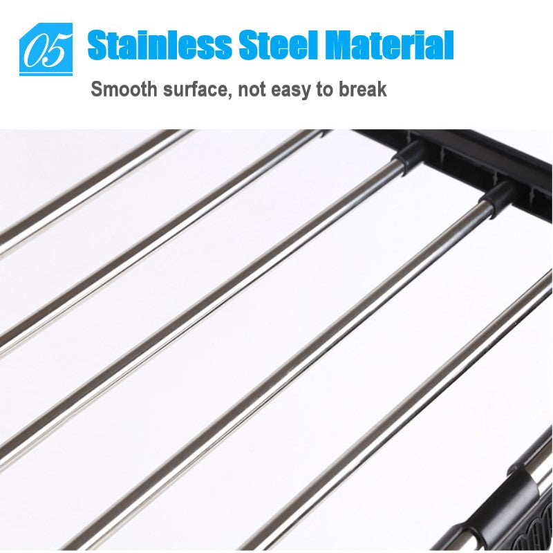 Foldable Stainless Steel Clothes Dryer Stand Cloth Drying Rack for Home, Balcony, and Window (59cm/40cm)