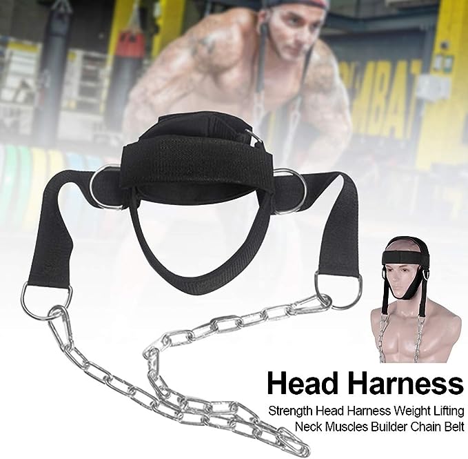 Neck Trainer Head Harness, Adjustable Head Strap for Neck Strengthening and Resistance Training, Improving Muscle Strength