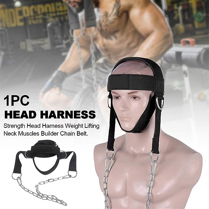 Neck Trainer Head Harness, Adjustable Head Strap for Neck Strengthening and Resistance Training, Improving Muscle Strength
