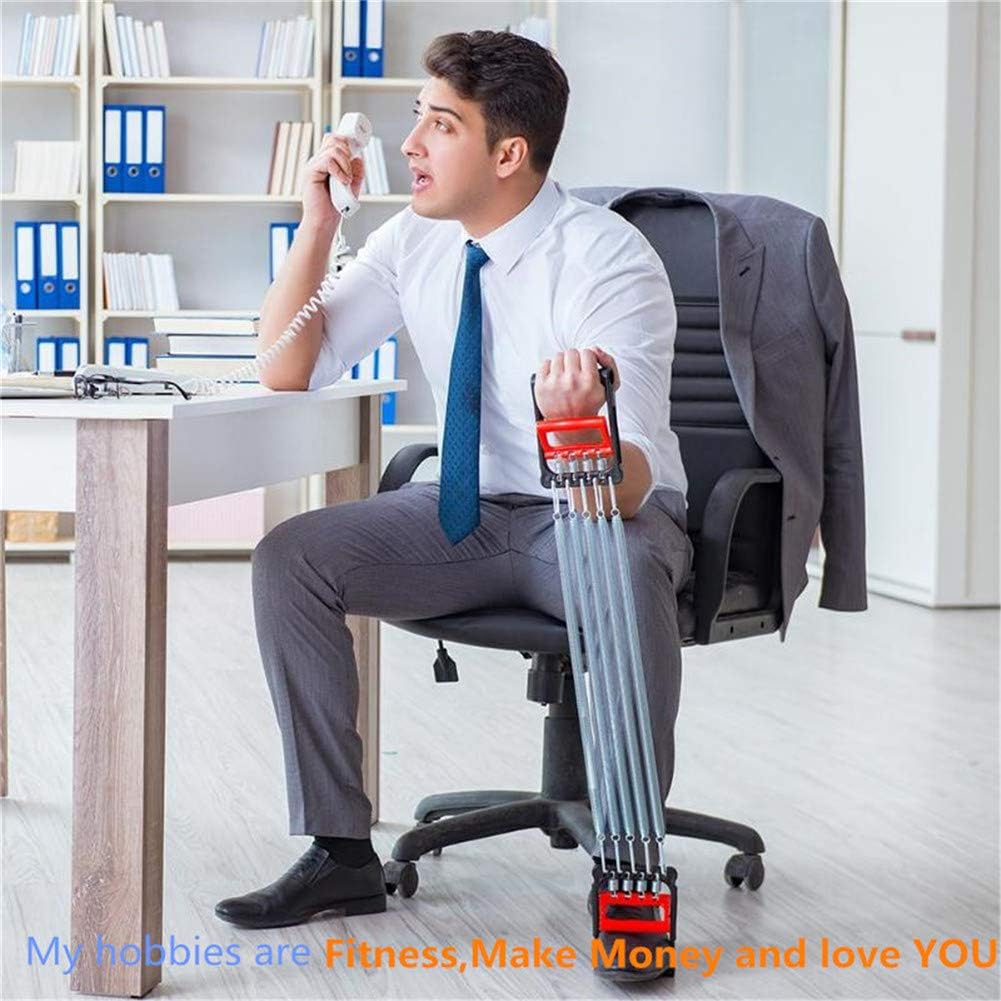 Chest Expander Exercise Resistance Bands Adjustable Hand Gripper Arm Pull Bar Arm Muscle Exerciser with 5 Springs Strength Trainer for Home Gym Muscle Training Exerciser