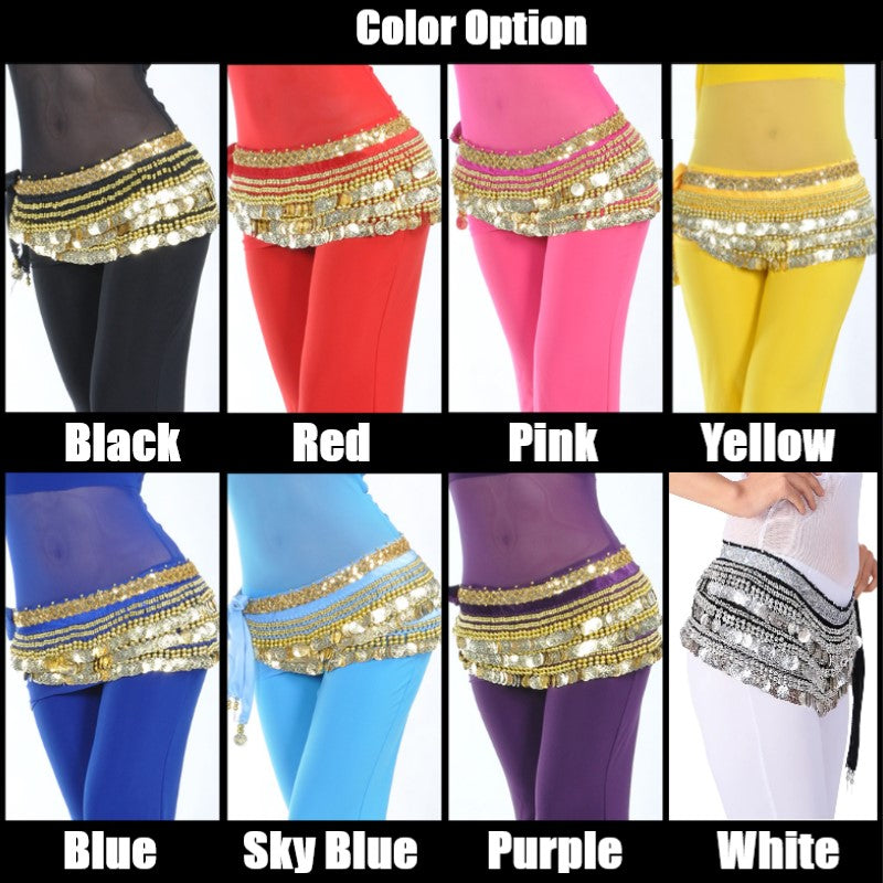338 Coin Belly Dance Waist Chain Hip Scarf