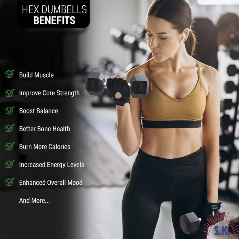 Hex Dumbbell (Sold in Pair) /Dumbbell weights dumb bell set